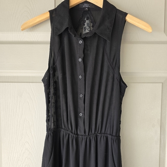 Iris Los Angeles Sheer Jumpsuit Sz M  Women Sleeveless Button Up Collar See Thru - Picture 3 of 16
